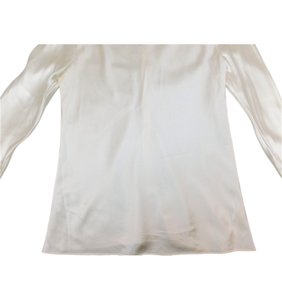 Joseph 100% Silk Satin Button-Down Blouse | Size 42 (US 10) Ivory - Picture 6 of 8